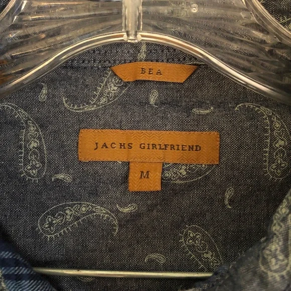 JACHS Girlfriend Blue Plaid Bea Western Button Down Flannel Top - Picture 8 of 10